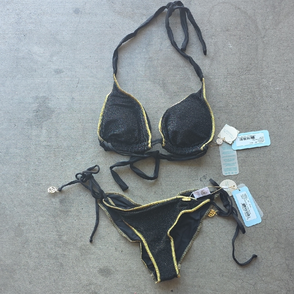 Black and Gold Women's Bikini Set Luli Fama